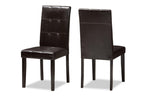 Baxton Studio Avery Modern and Contemporary Dark Brown Faux Leather Upholstered 5-Piece Dining Set