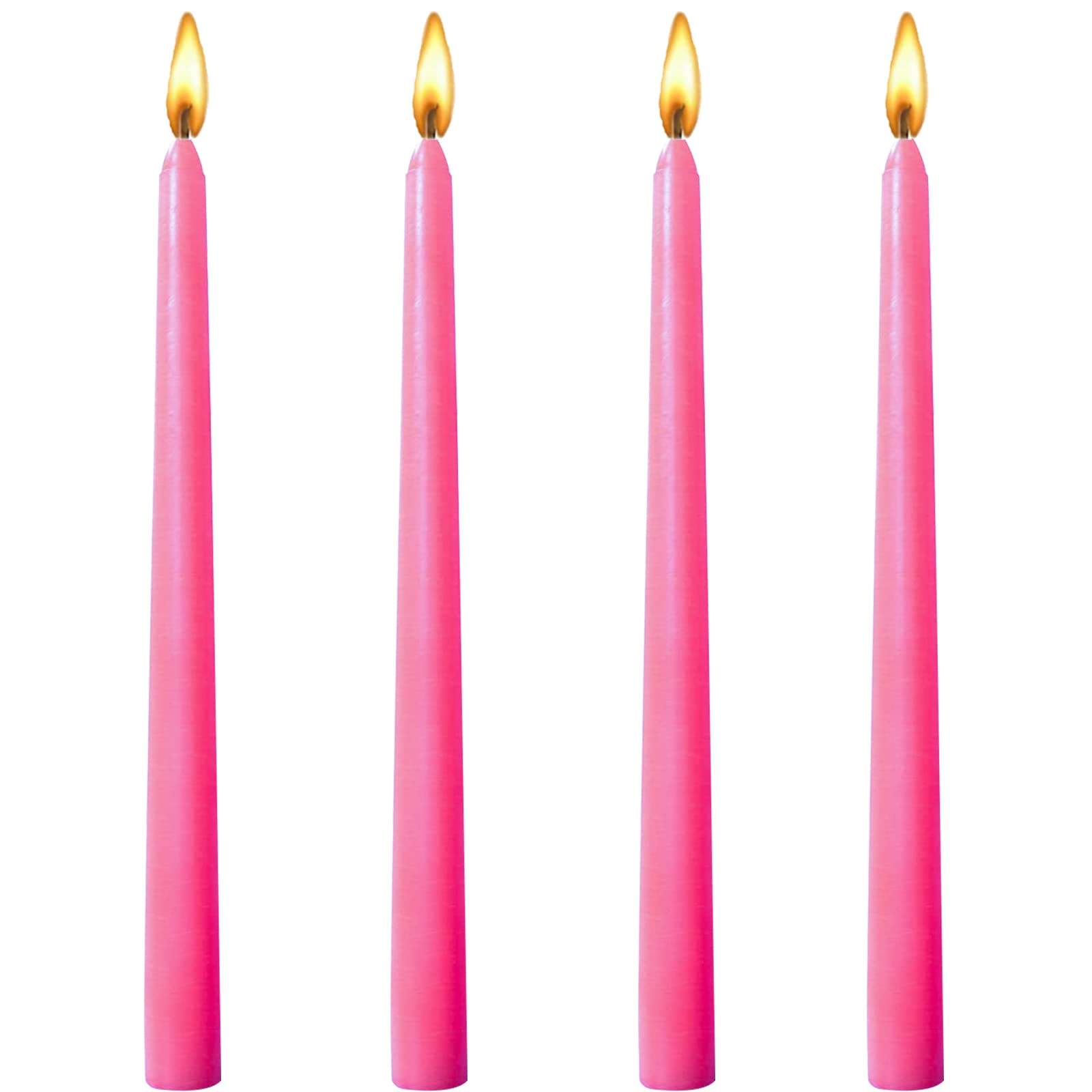 10 Inch Pink Taper Candles-Set Of 4 Tapered Candle, Tall Candlesticks,Home Dinner Candle, Party, Wedding, Halloween, Christmas C