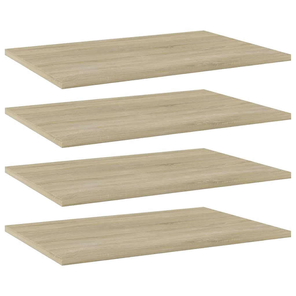 vidaXL Bookshelf Boards in Sonoma Oak, Engineered Wood, Versatile Storage Solution, 4 Pack, Sleek Modern Design, Easy to Clean