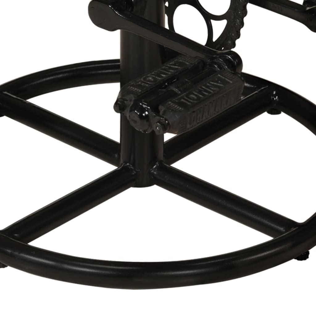 vidaXL Bar Chairs Set of 2 - Solid Mango Wood and Steel Construction, Industrial-Style with Unique Bicycle Pedals Footrests - Polished, Painted and Lacquered - Brown