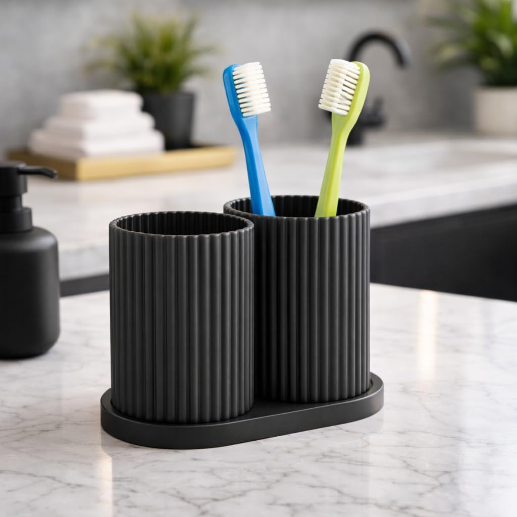 ONNGEO Tooth Brush Holder Bathroom, Brush Holder for Bathroom Organizer, Toothbrush Holder Stand, Brush Stand, Comb Holder, Host