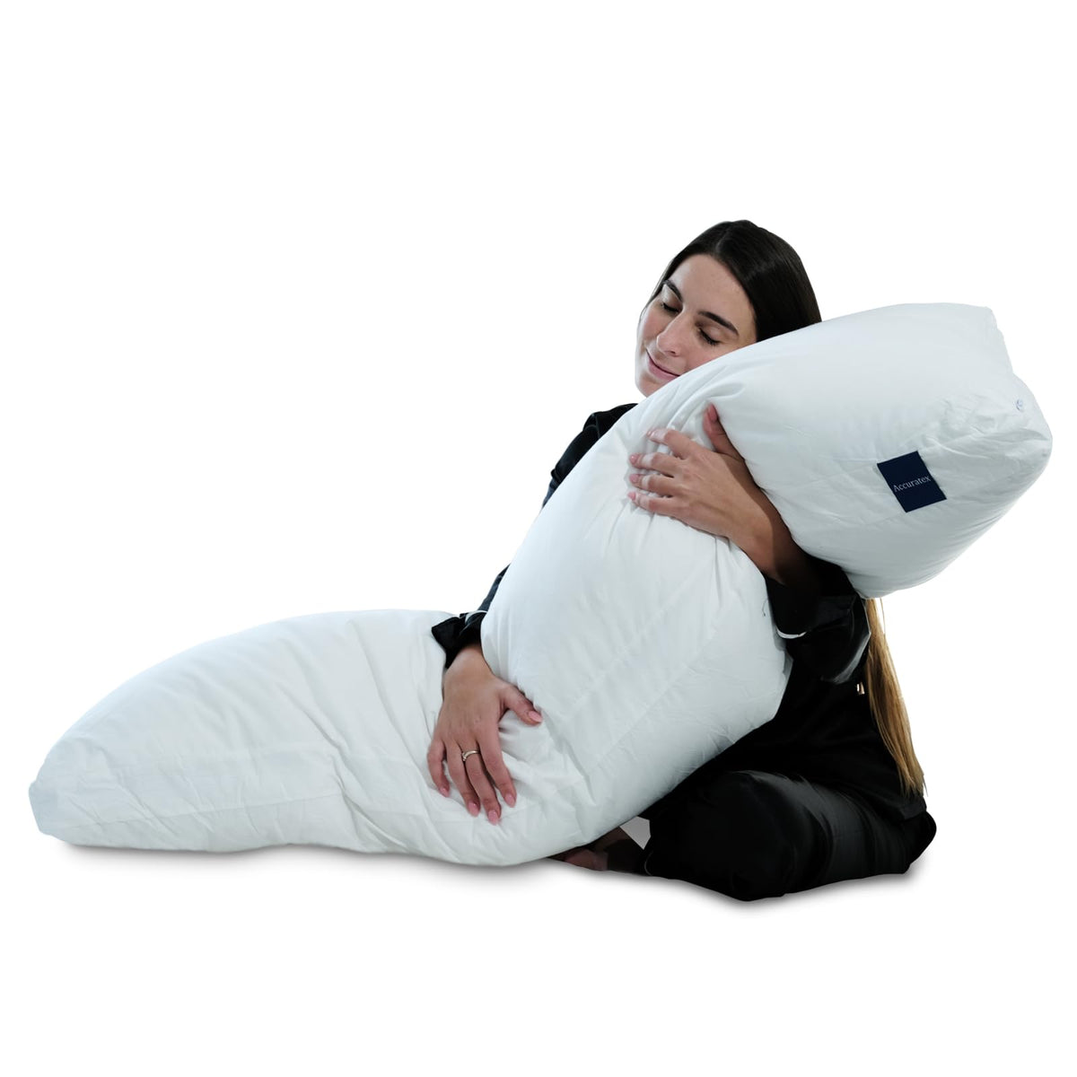 Accuratex Full Body Pillow For Adults - Hybrid Shredded Memory Foam Firm Body Pillow With Soft Fluffy Down Alternative Cotton Co