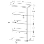 Monarch Specialties Bookcase - Sturdy Etagere with 3 Adjustable Book Shelves - 48? (Brown)