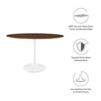 Modway Lippa 48" Mid-Century Modern Dining Table with Oval Top in Walnut