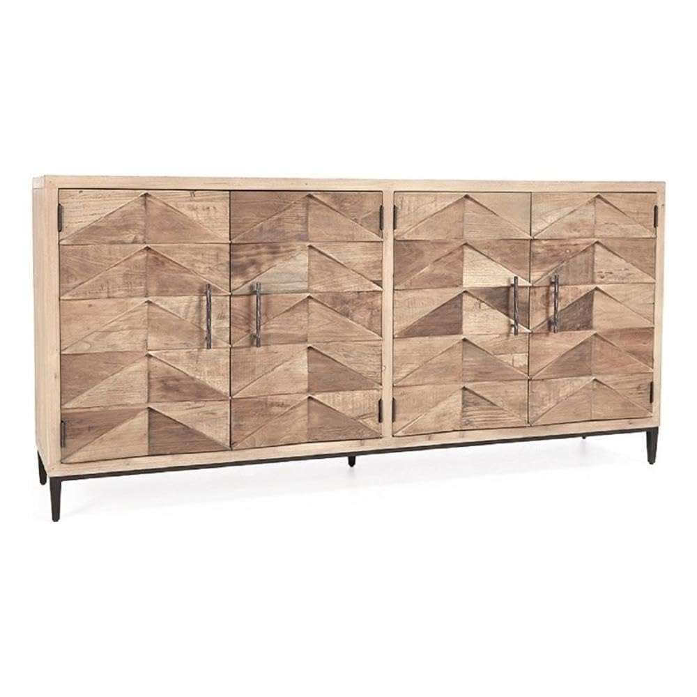 Kosas Home Mave 4-Door Transitional Wood Sideboard in Multi-Tone Natural