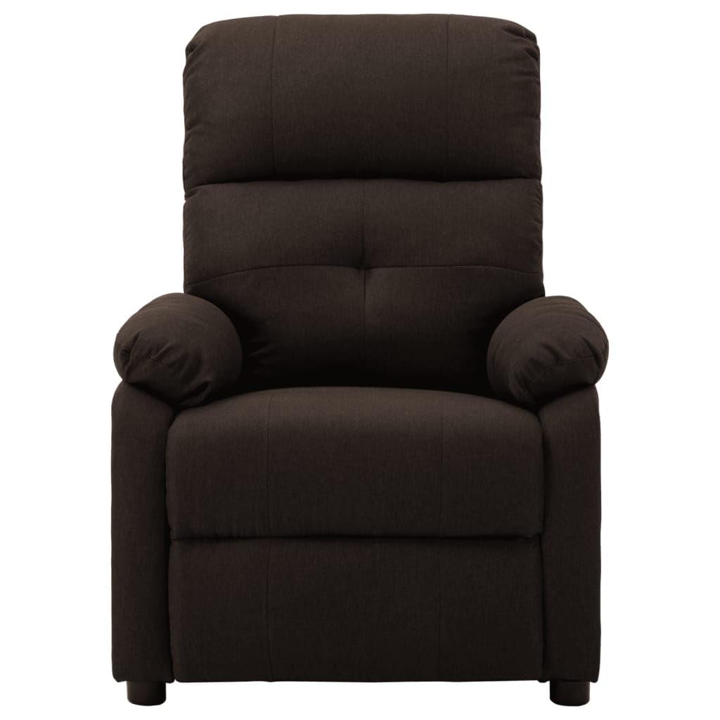 vidaXL Adjustable Massage Recliner - Dark Brown Fabric - High Comfort with Heating Function, Durable Upholstery, Side Pocket & Easy Assembly
