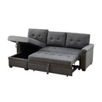 Lilola Home Destiny Dark Gray Fabric Reversible Sleeper Sectional Sofa with Storage Chaise