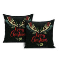 Bmrgifts Jute Fabric Designer Decorative Printed Merry Christmas Theme Cushion Cover Xmas Decorations For Sofa Living Room Set O