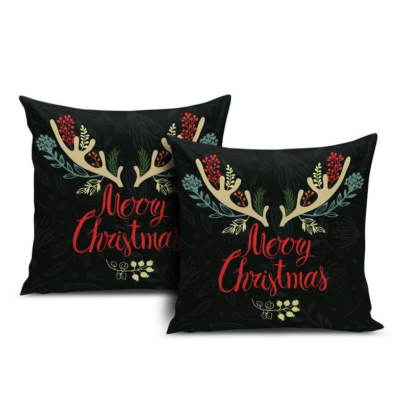 Bmrgifts Jute Fabric Designer Decorative Printed Merry Christmas Theme Cushion Cover Xmas Decorations For Sofa Living Room Set O