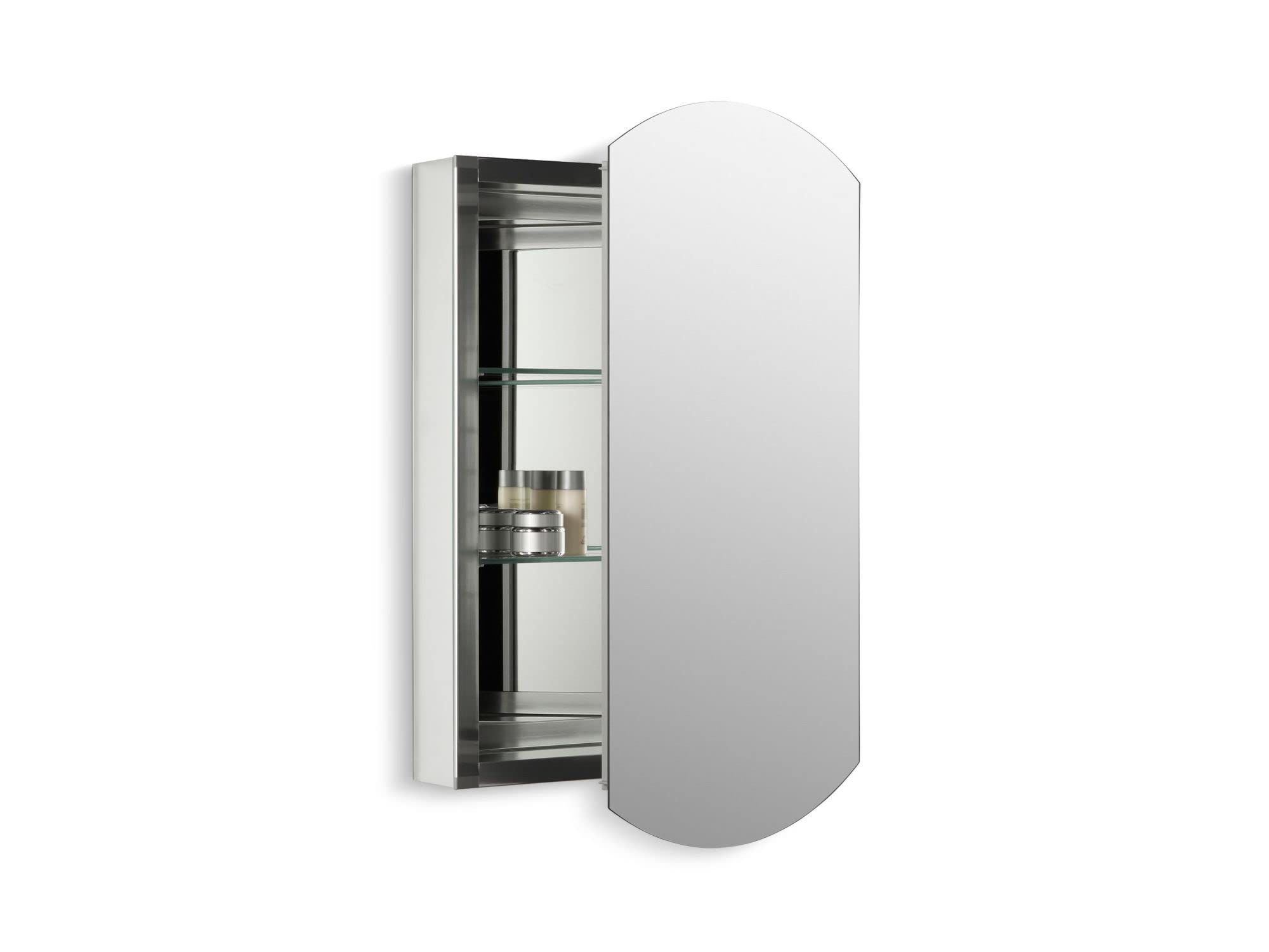 KOHLER 3073-NA Archer 20 W x 31 H Aluminum Single-Door Bathroom Medicine Cabinet with Mirror, Recessed or Surface Mount Bathroom
