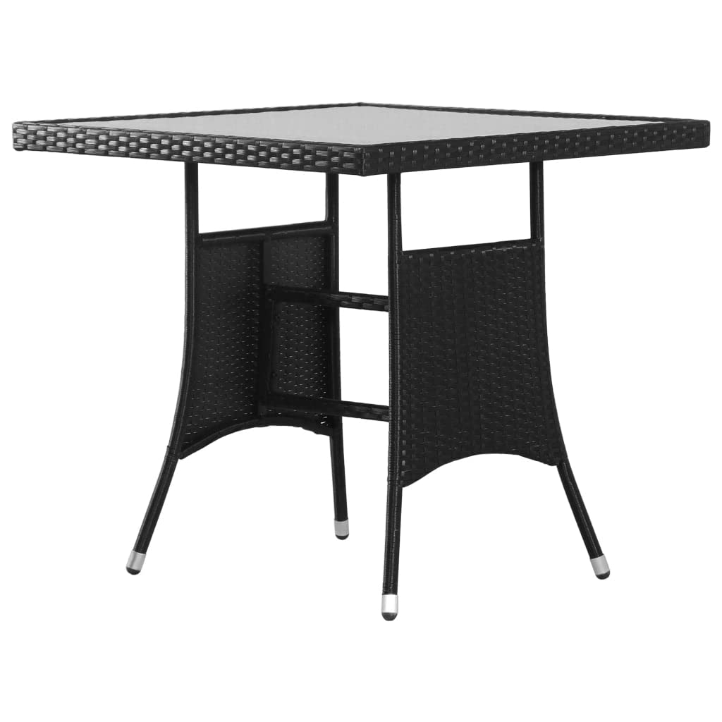 Vidaxl Garden Table Black 31.5&quot;X31.5&quot;X29.1&quot; Poly Rattan