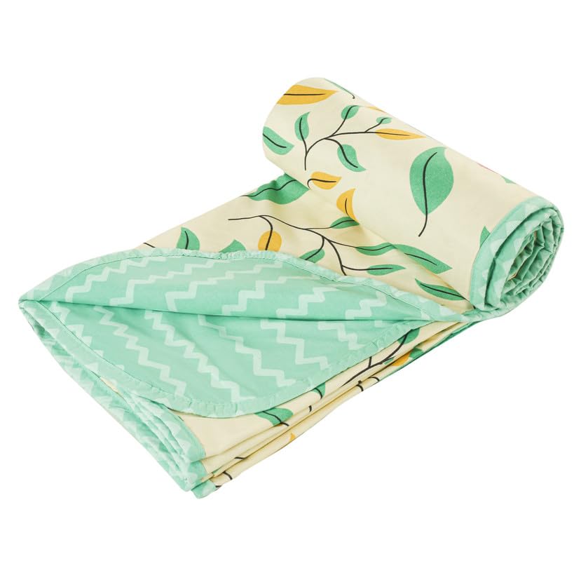 HOMEKART Super Soft Cotton Printed Single |AC Blanket| Quilt/Duvet for Single Bed (90 x 60 inches) |Lightweight, Durable & Skin 