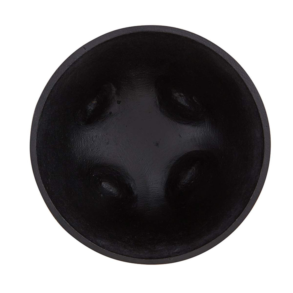 Small Footed Decorative Black Cast Iron Bowl For Fruit, Keys, Or Decoration, 6.1 Inch