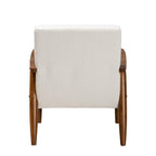 Baxton Studio Stratton Mid-Century Modern Cream Boucle Fabric And Walnut Brown Finished Wood Armchair