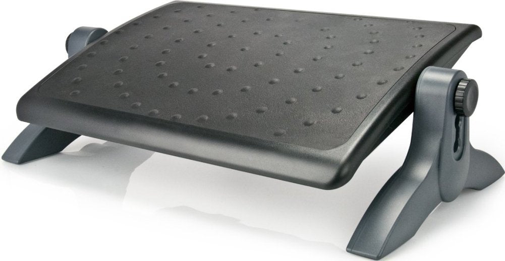 Aidata FR-1002RG Innovative Footrest/Ornon-Skid Rubber Surface, Gray, Sturdy High-impact Plastic Material, Height Adjust From 90 cm up to 140 cm and Free Angle Adjustment