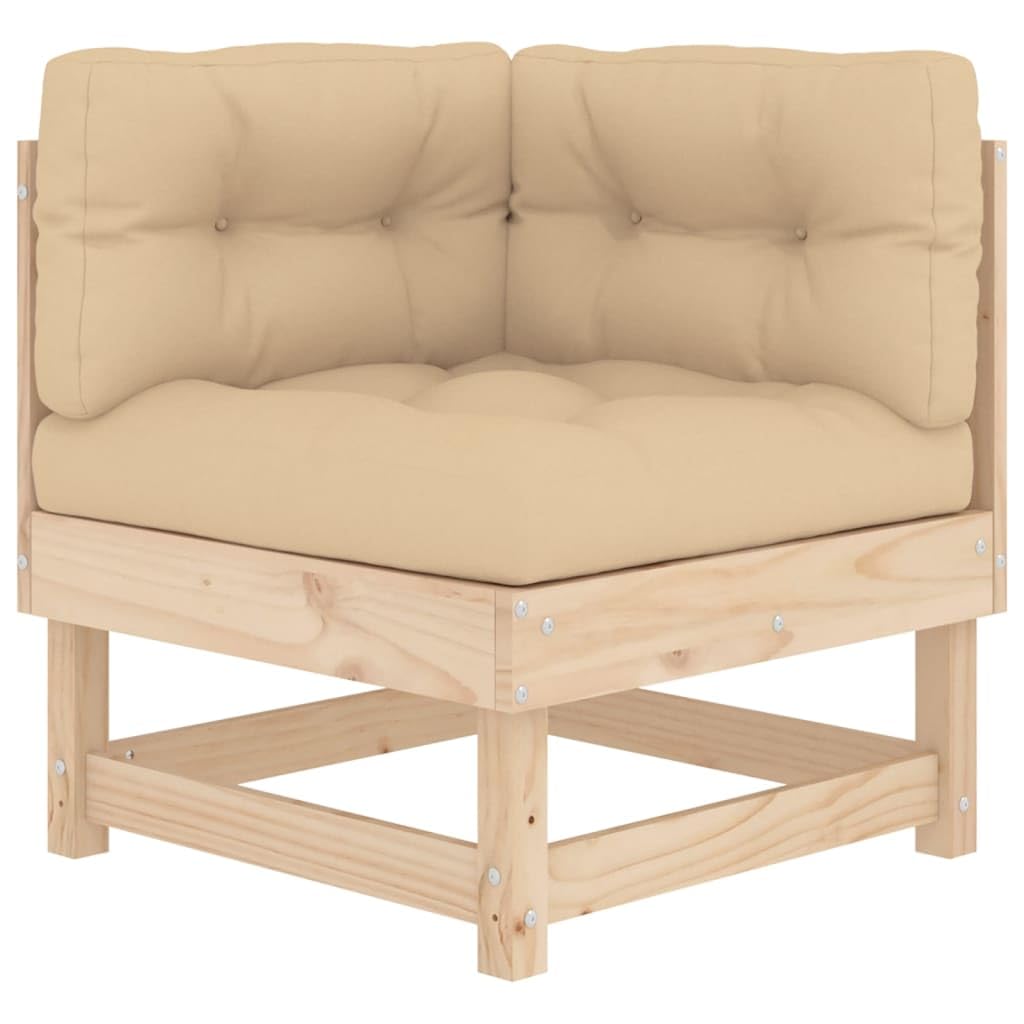 vidaXL Patio Furniture Set with Cushions Outdoor Lounge Set 8 Piece Solid Wood