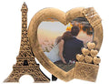 JOICE GIFT Decorative Gold Heart Shape Love Photo Frame Paris Theme 4 x 4