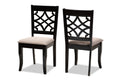 Baxton Studio Mael Modern and Contemporary Sand Fabric Upholstered and Espresso Brown Finished Wood 2-Piece Dining Chair Set