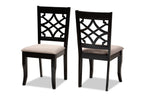 Baxton Studio Mael Modern and Contemporary Sand Fabric Upholstered and Espresso Brown Finished Wood 2-Piece Dining Chair Set