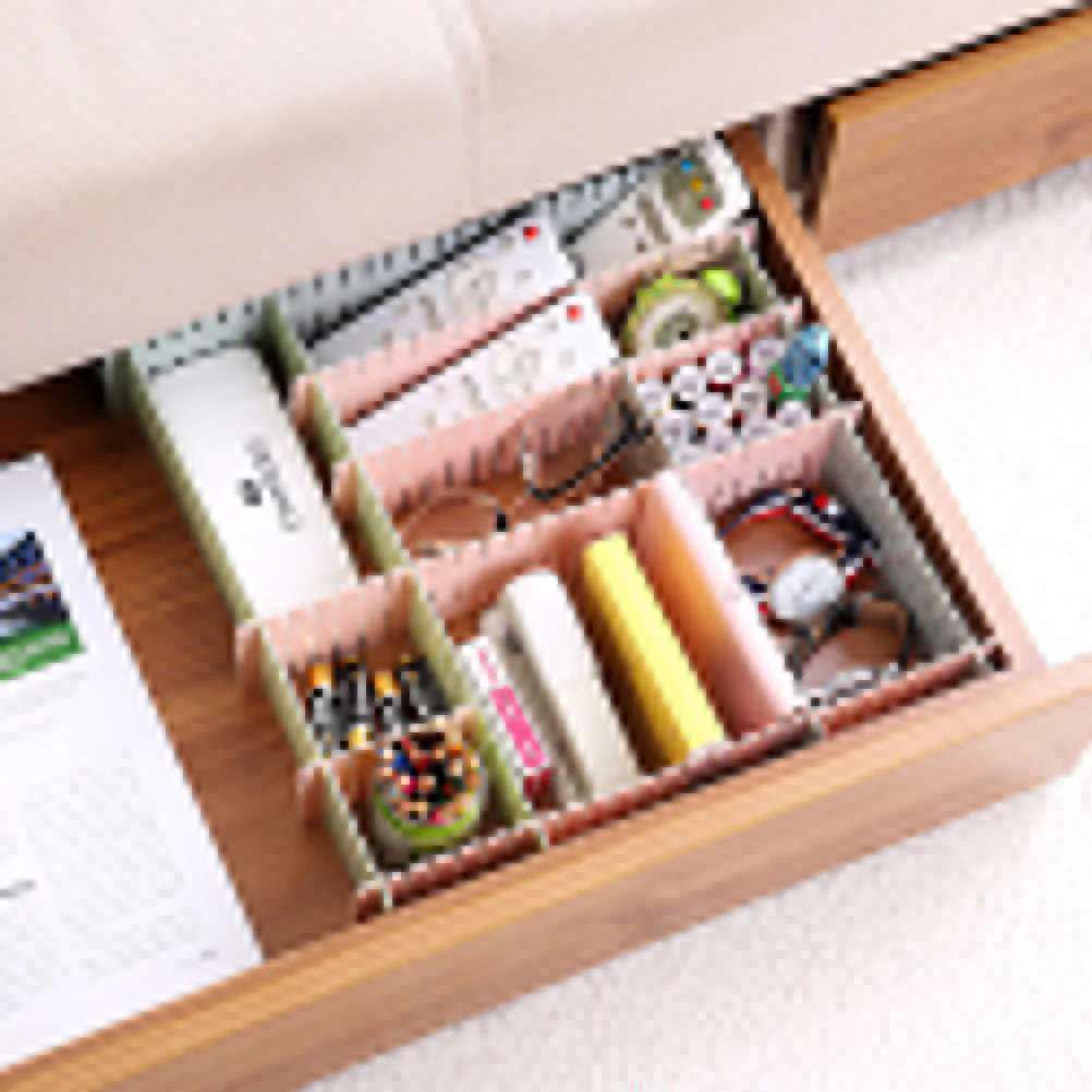 Mann Mart Adjustable Drawer Dividers For Underwear, Socks & Accessories  4 Pack, Flexible Grid Design, 9.84X2.75 Inches, Organi