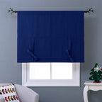 NICETOWN Balloon Shades Blackout Curtain - Tie Up Valance, 46"W x 63"L, Navy Blue, Adjustable Thermal Insulated, Model Nicetown_Tieup
