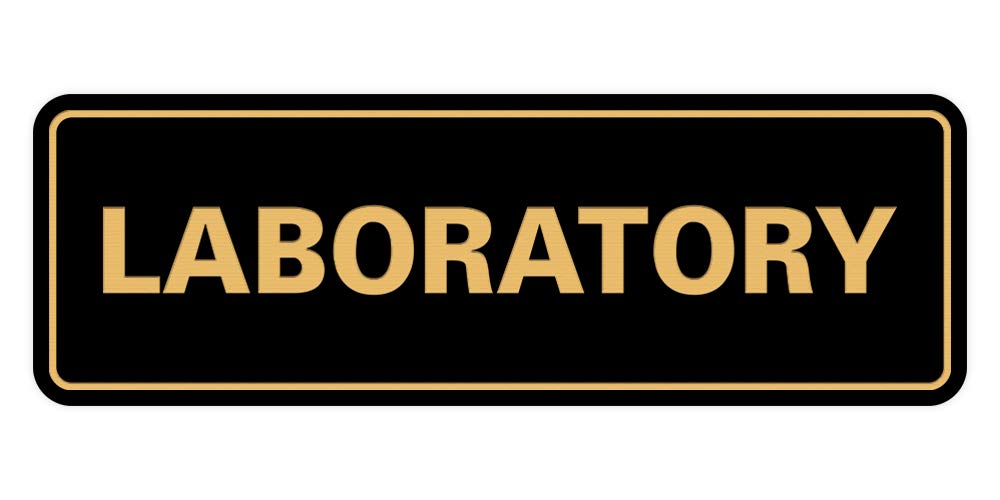 Signs Bylita Standard Laboratory Sign (Black Gold) - Large 1 Pack