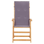 vidaXL Patio Chairs Set of 2 - Dark Gray - Weather-Resistant Solid Acacia Wood - Foldable and Reclining with Cushions for Comfort