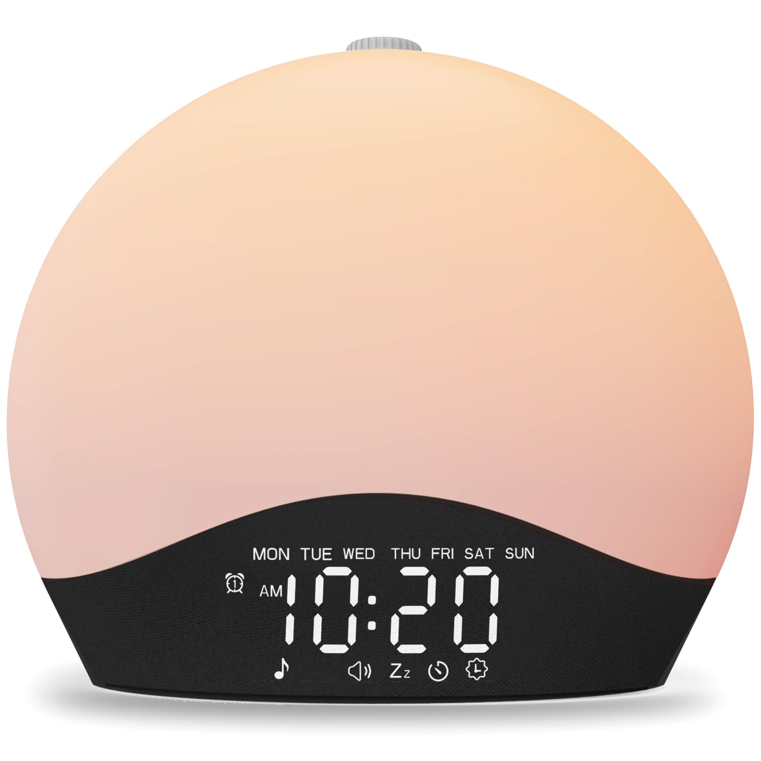 Sunrise Alarm Clock White Noise Sound Machine with 25 Soothing Sounds, 17 Night Lights, Bluetooth Speaker, Wake Up Light Alarm C