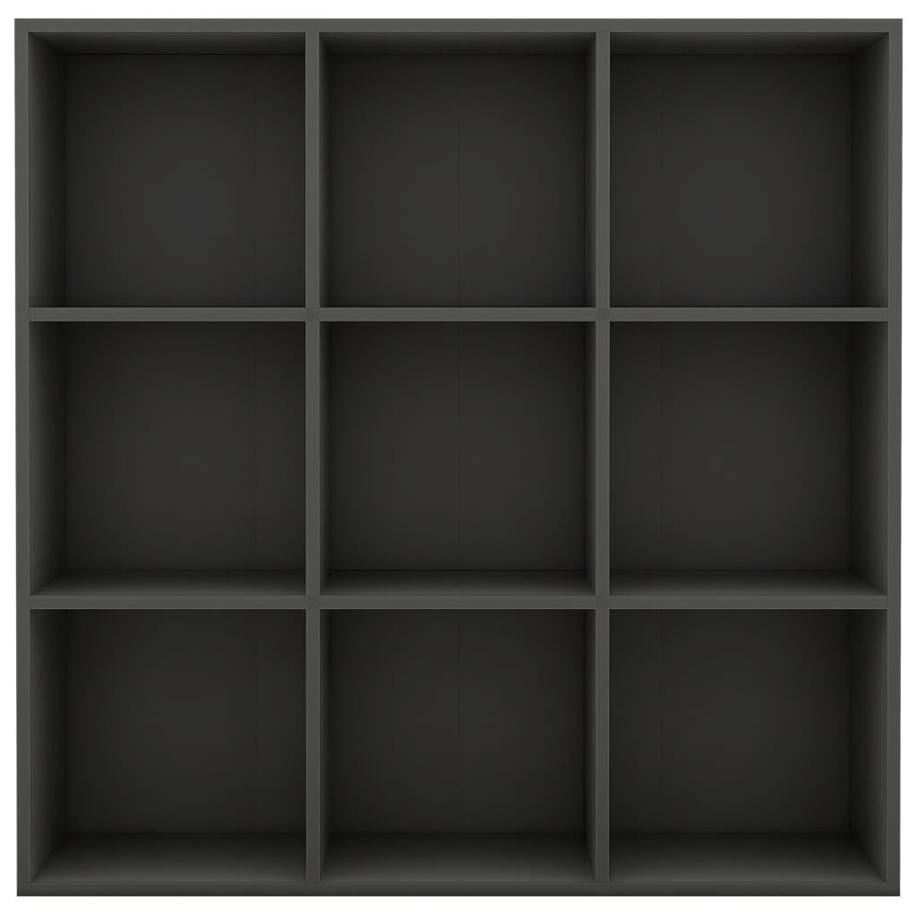 vidaXL Bookcase, Book Cabinet Open Shelf Bookcase, Wall Bookshelf for Office Living Room, Shelving Unit, Scandinavian, Gray Engineered Wood