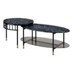 Acme Furniture 2 Piece Oval Nesting Coffee Table, Black