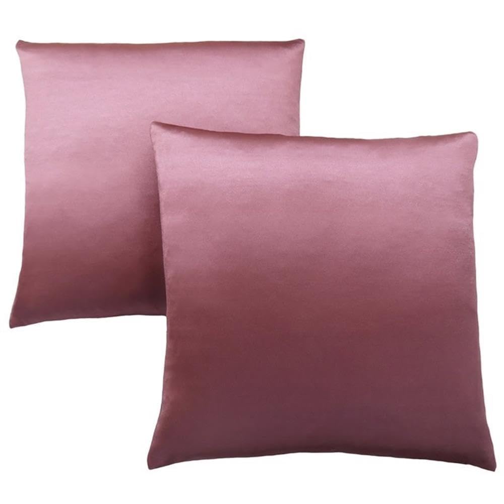Monarch Specialties 9339, Set of 2, 18 X 18 Square, Insert Included, Decorative Throw, Accent, Sofa, Couch, Bedroom, Polyester, Hypoallergenic, Pink Pillow 18'X 18' Satin 2Pcs, 2 Count