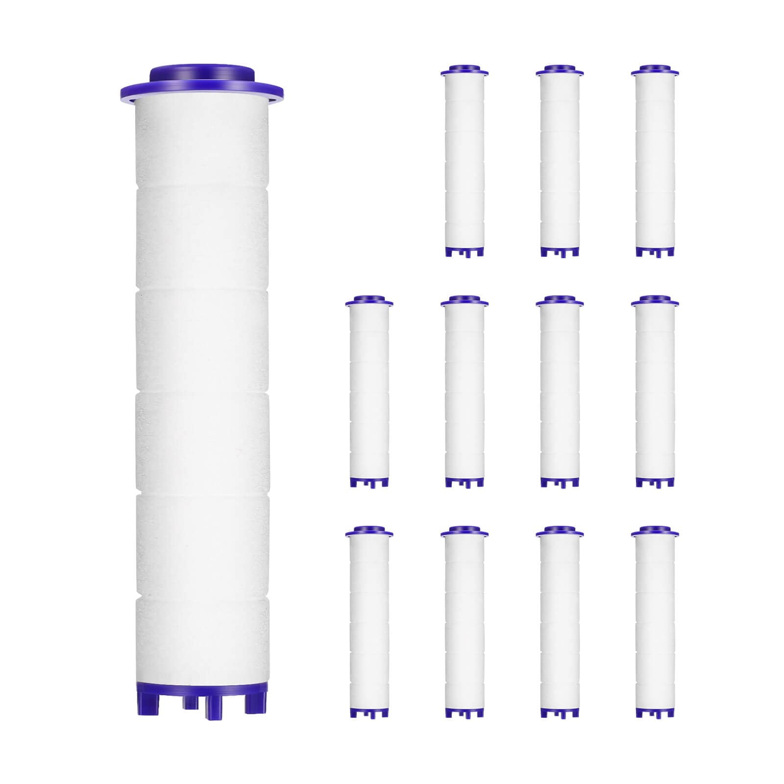 Vortex Shower Head PP-Cotton Filter Cartridge 3.7in Set of 12 Replacement Filter Cartridge for Detachable Propeller Hydro Shower
