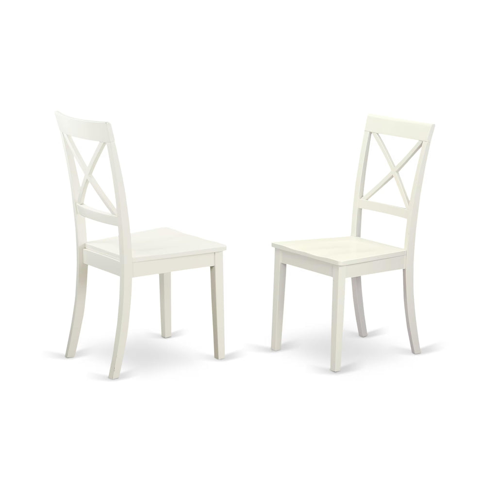East West Furniture PLQU5-WHI-W 5 Piece Modern Dining Table Set Includes an Oval Wooden Table with Butterfly Leaf and 4 Dining Room Chairs, 42x78 Inch, Buttermilk & Cherry