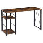 Acme Vadna Wooden Top Writing Desk In Weathered Oak And Black