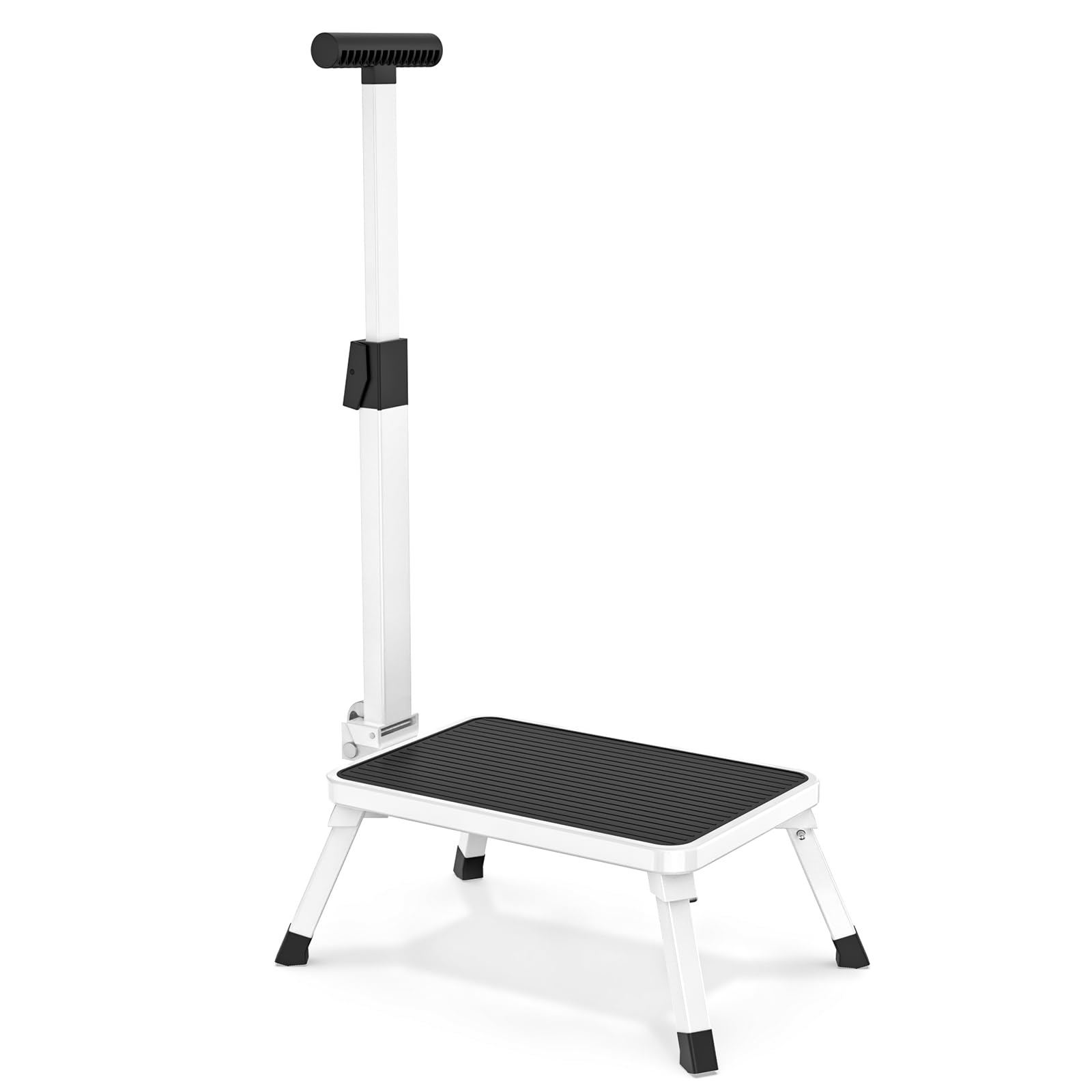 Step Stools for Adults, Foldable Step Stool with Handle for Elderly Seniors Stepping Stool with Non-Slip Step Platform Metal Sto