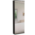 Depot E-Shop Seul Wall Mounted Shoe Rack, Mirror, One Door, Capacity for Ten Shoes, Black, Rack, for Bedroom