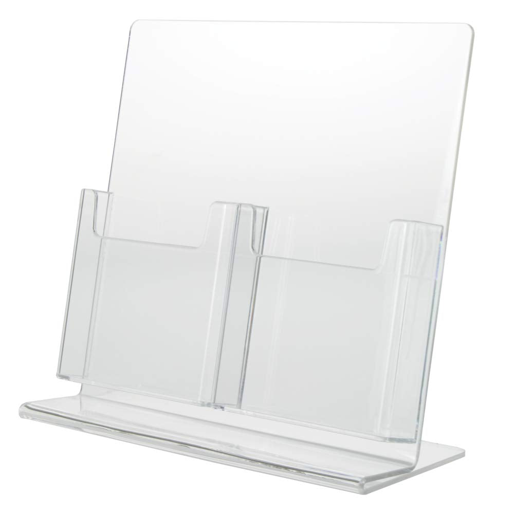 Sourceone.Org Premium Clear Acrylic Trifold Brochure Holder - Counter Top Style