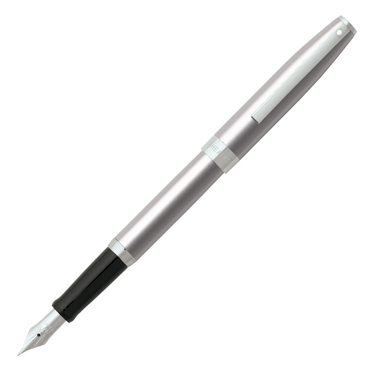 Sheaffer Sagaris Medium Nib Fountain Pen, Metallic Silver, Chrome Trim (E0947753)