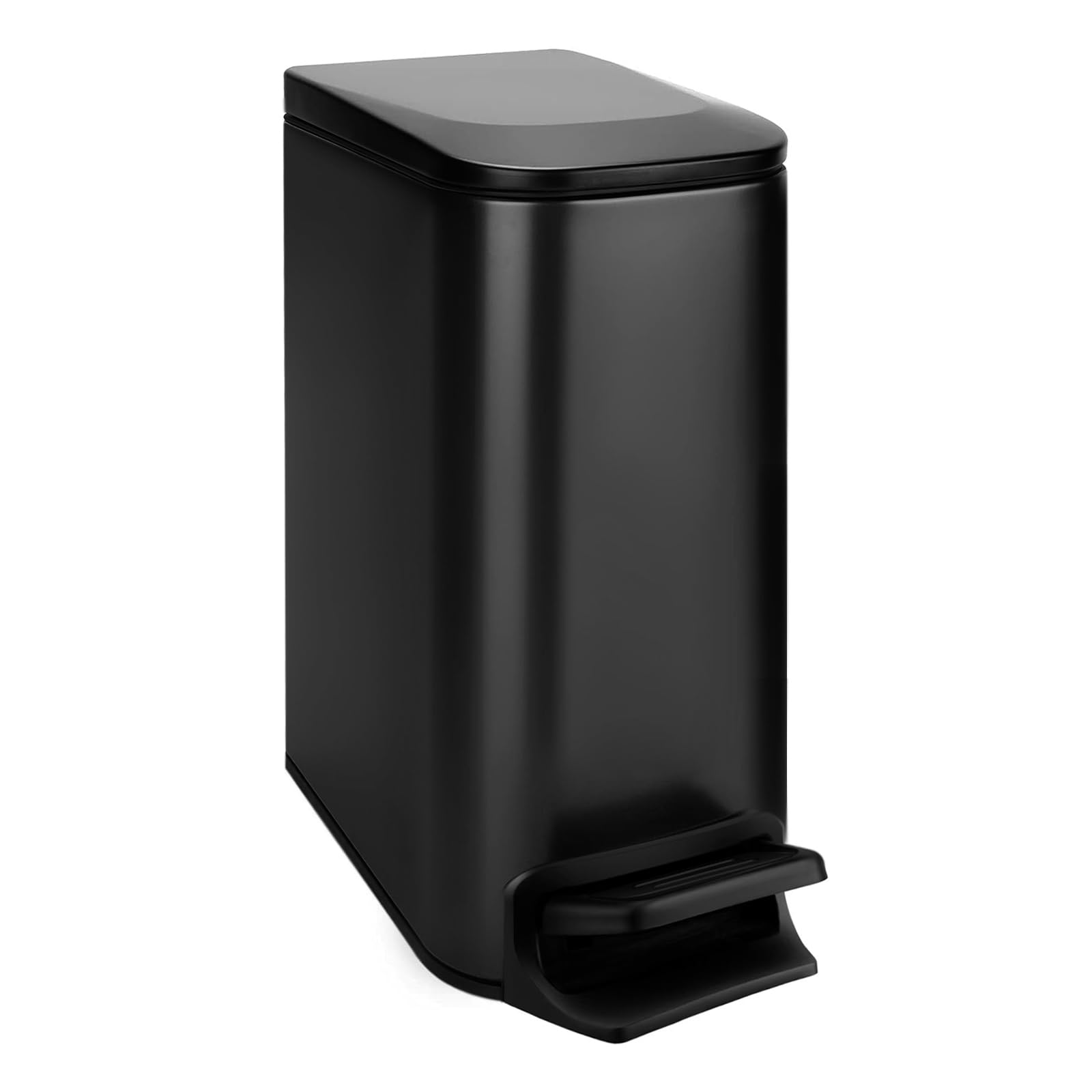 TIPGO Slim Bathroom Trash Can with Lid Soft Close, 6 Liter / 1.6 Gallon Stainless Steel Garbage with Removable Inner Bucket, Sma