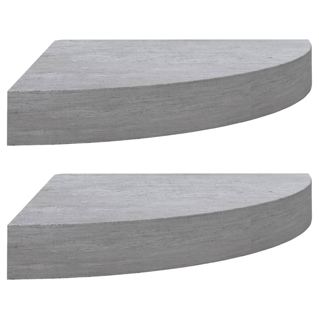 vidaXL Wall Corner Shelves, 2-Piece Floating Storage Display Set, Modern Honeycomb MDF and Metal Design, Concrete Gray, Invisibl