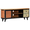 vidaXL Solid Wood Reclaimed TV Stand | Vintage Industrial-Style TV Cabinet | Distinctive Storage Unit with 2-Drawers | Brown Woo