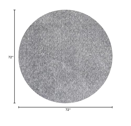 HomeRoots Decor 6' Round Polyester Grey Heather Area Rug