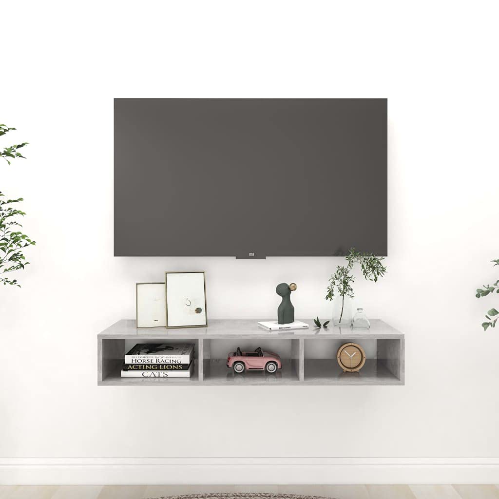 806251 vidaXL Wall Shelf Concrete Gray 40.2&quot;x12&quot;x7&quot; Chipboard