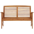 vidaXL Patio Bench 46.9", Retro Style Garden Seating, Solid Acacia Wood Construction, Easy Maintenance, DIY Assembly, Suitable for Decks, Balcony, and Lawns, Brown