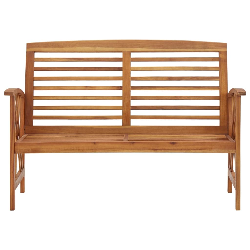 vidaXL Patio Bench 46.9", Retro Style Garden Seating, Solid Acacia Wood Construction, Easy Maintenance, DIY Assembly, Suitable for Decks, Balcony, and Lawns, Brown