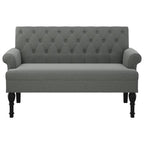 vidaXL 47 W Small Loveseat, Fabric Chesterfield Sofa with Button Tufting & Rolled Armrests for Small Spaces, 2 Seater Couch for Living Room & Bedroom, Dark Gray