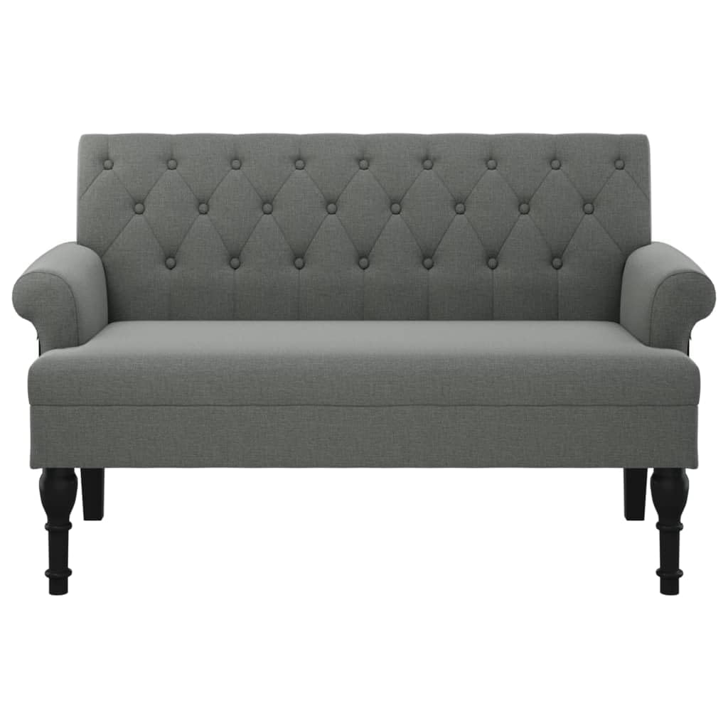vidaXL 47 W Small Loveseat, Fabric Chesterfield Sofa with Button Tufting & Rolled Armrests for Small Spaces, 2 Seater Couch for Living Room & Bedroom, Dark Gray