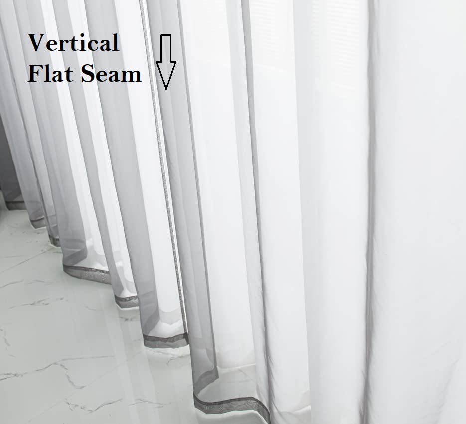 Pi Grey Sheer Curtains 63 Inches Length,Extra Light Voile Window Draperies For Living Room/Bedroom 2 Panels (Dark Grey,W42Xl63)