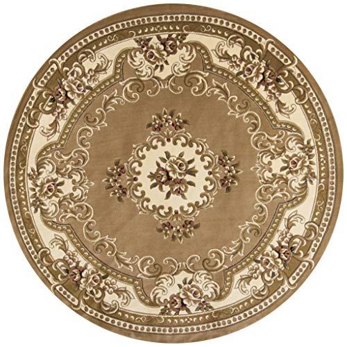 HomeRoots Decor 7'7' Round Polypropelene Beige/Ivory Area Rug