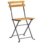 vidaXL 3 Piece Bistro Set - Foldable and Durable Design in Solid Acacia Wood and Sturdy Steel - Ideal for Indoor or Outdoor Dining